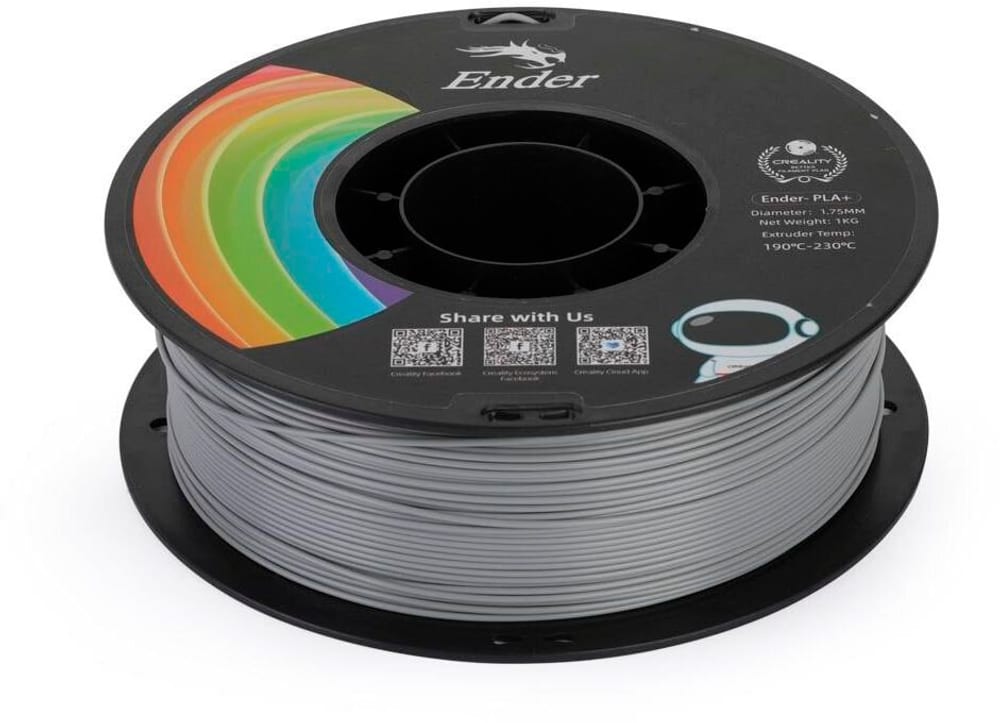 Filament PLA+ Grau, 1.75 mm, 1 kg 3D Drucker Filament Creality 785302414941 Bild Nr. 1