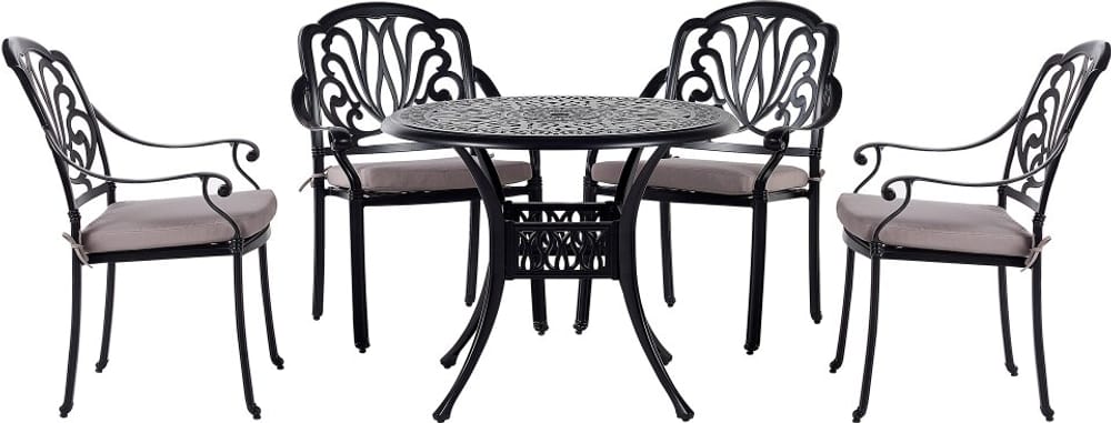 Gartenmöbel Set Aluminium schwarz 4-Sitzer ANCONA Gartenlounge Beliani 759247300000 Bild Nr. 1