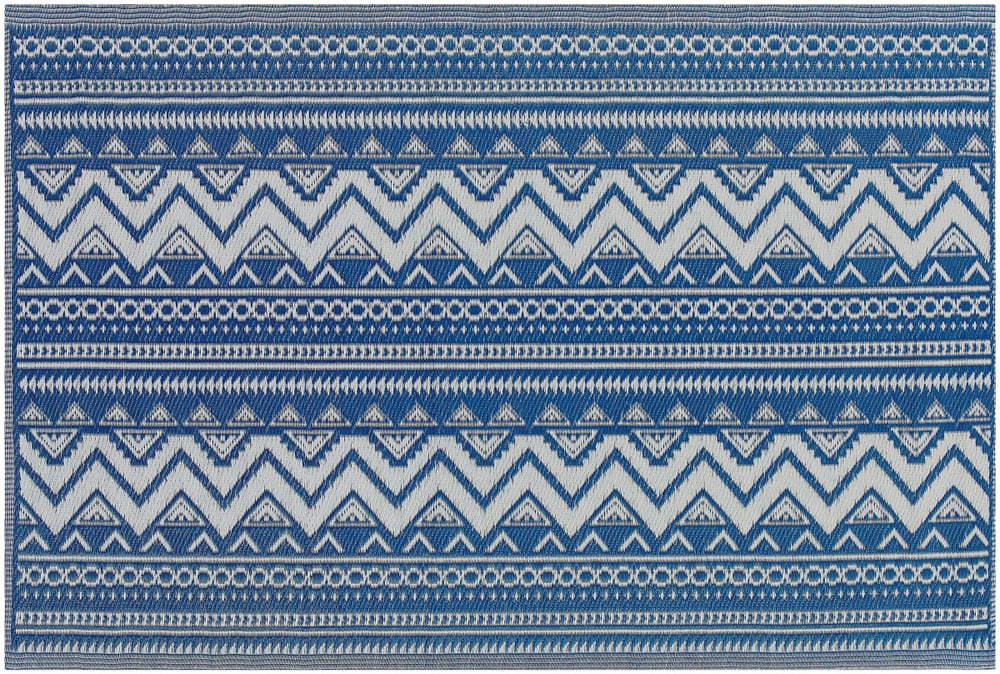 Tapis extérieur au motif zigzag bleu 120 x 180 cm NAGPUR Tapis de plein air Beliani 759196500000 Photo no. 1