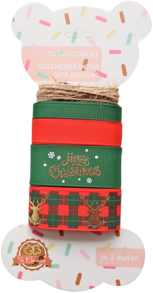 Rubans cadeaux CozyChristmas torsadés, 9mm, 16mm et 2x25mm les 2 mètres Ruban cadeau Cut my Cookies 785302444770 Photo no. 1