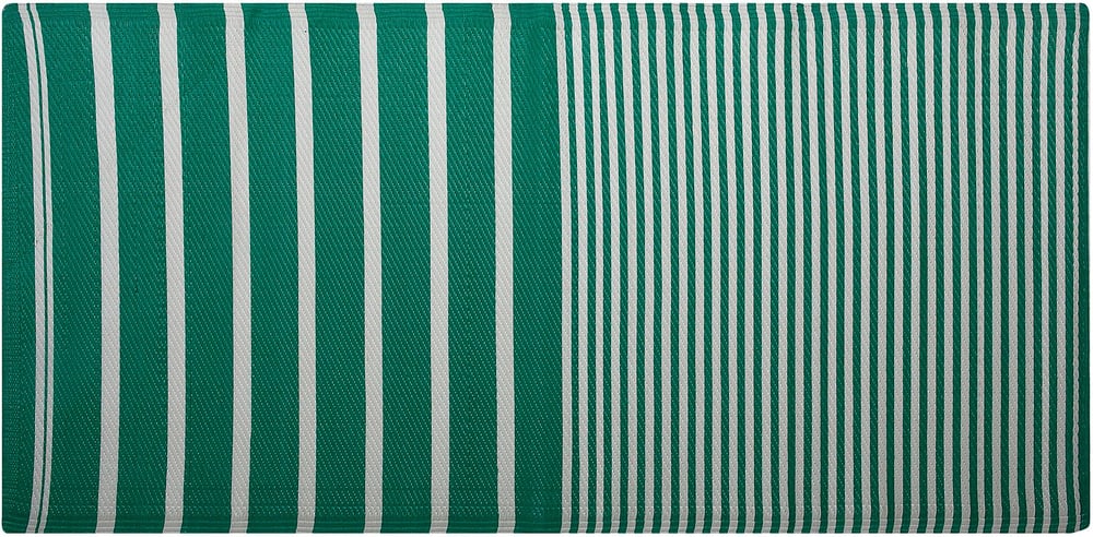 Outdoor Teppich grün 90 x 180 cm Streifenmuster HALDIA Outdoorteppich Beliani 655506100000 Bild Nr. 1