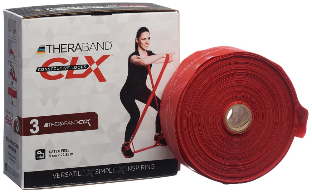 CLX 22 Meter Fitnessband TheraBand 467348099930 Grösse one size Farbe rot Bild-Nr. 1
