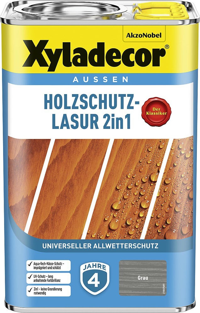 Holzschutz-Lasur Grau 4 L Holzlasur XYLADECOR 661516600000 Bild Nr. 1