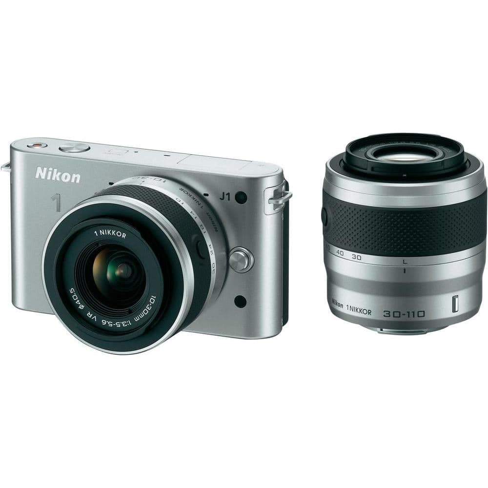 Nikon-1 J1 Kit VR 10-30 + 30-110 silber 95110002991813 Bild Nr. 1