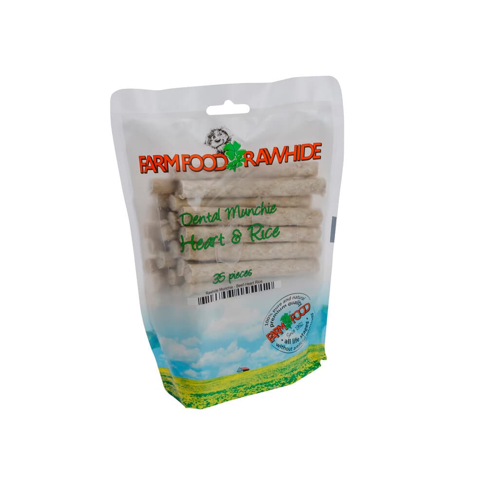 Dental Munchie Stick di pelle di manzo con cuore di manzo e riso - 35 pezzi Snack da masticare Farm Food 658319000000 N. figura 1