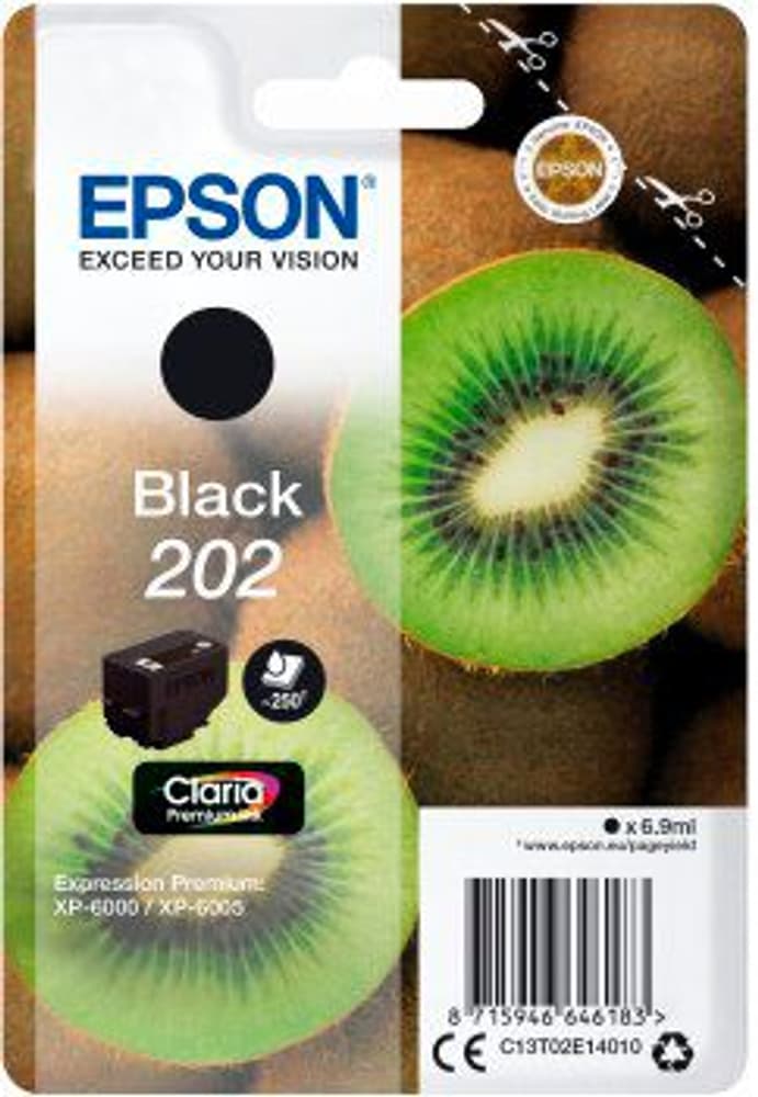 202 schwarz Tintenpatrone Epson 798541900000 Bild Nr. 1