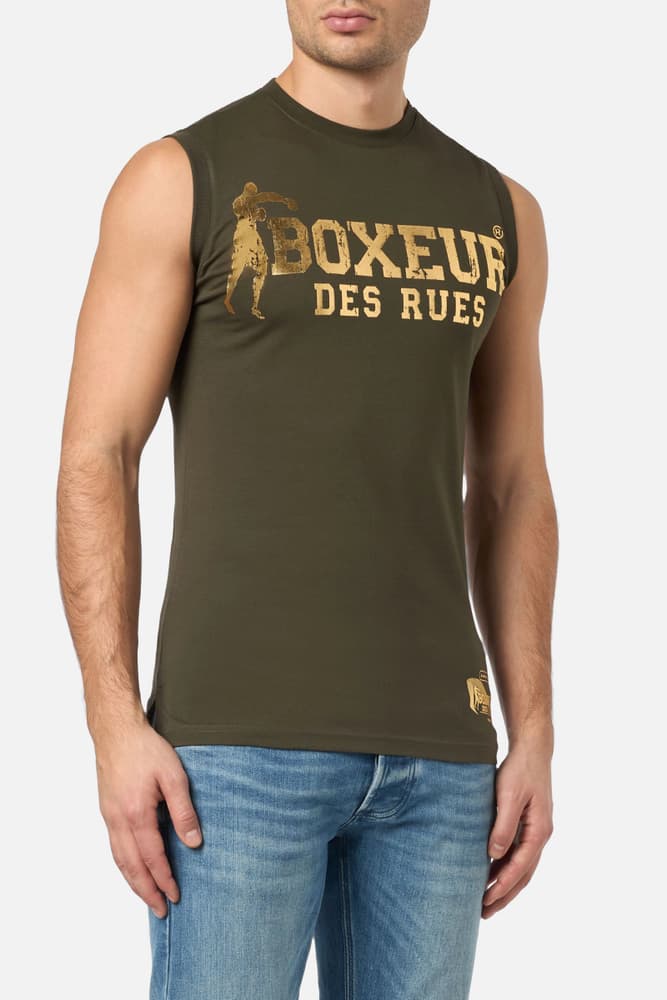 Basic Printed Tank Top Débardeur de course à pied Boxeur des Rues 472697100567 Taille L Couleur olive Photo no. 1