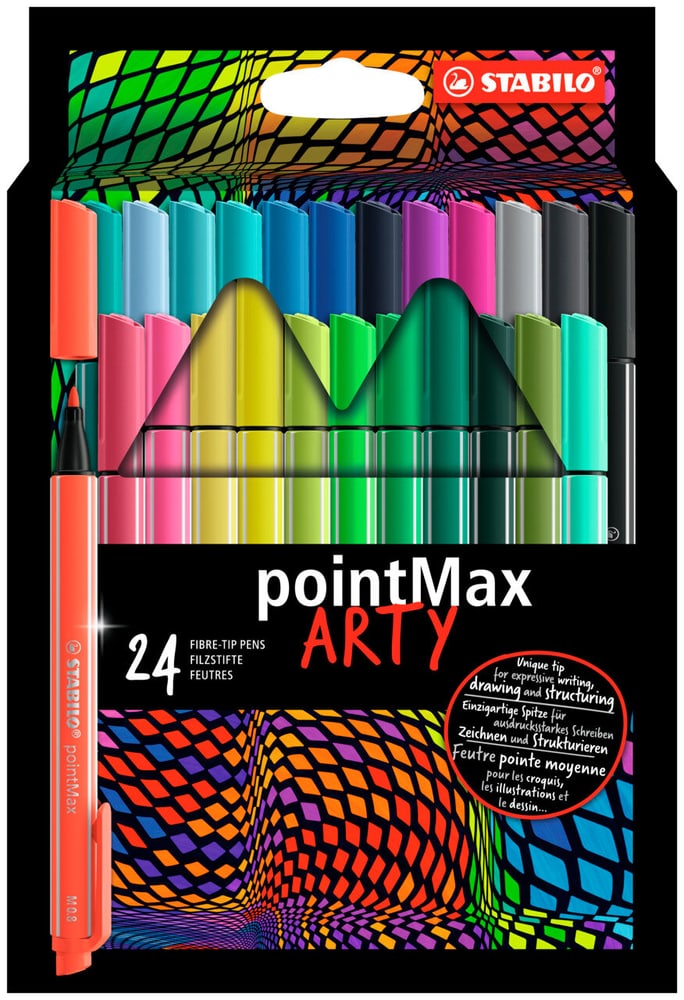 STABILO® pointMax® Stylo-feutre étui en carton ARTY de 24 Des crayons Stabilo 668420100000 Photo no. 1