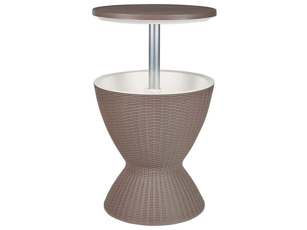 Beistelltisch mit Kühlfunktion taupe rund  48 cm AISA Kühlbar Beliani 753441000000 Bild Nr. 1