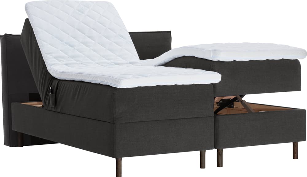 LUNE Boxspringbett 407932200000 Grösse B: 180.0 cm x T: 200.0 cm Farbe Anthrazit Bild Nr. 1