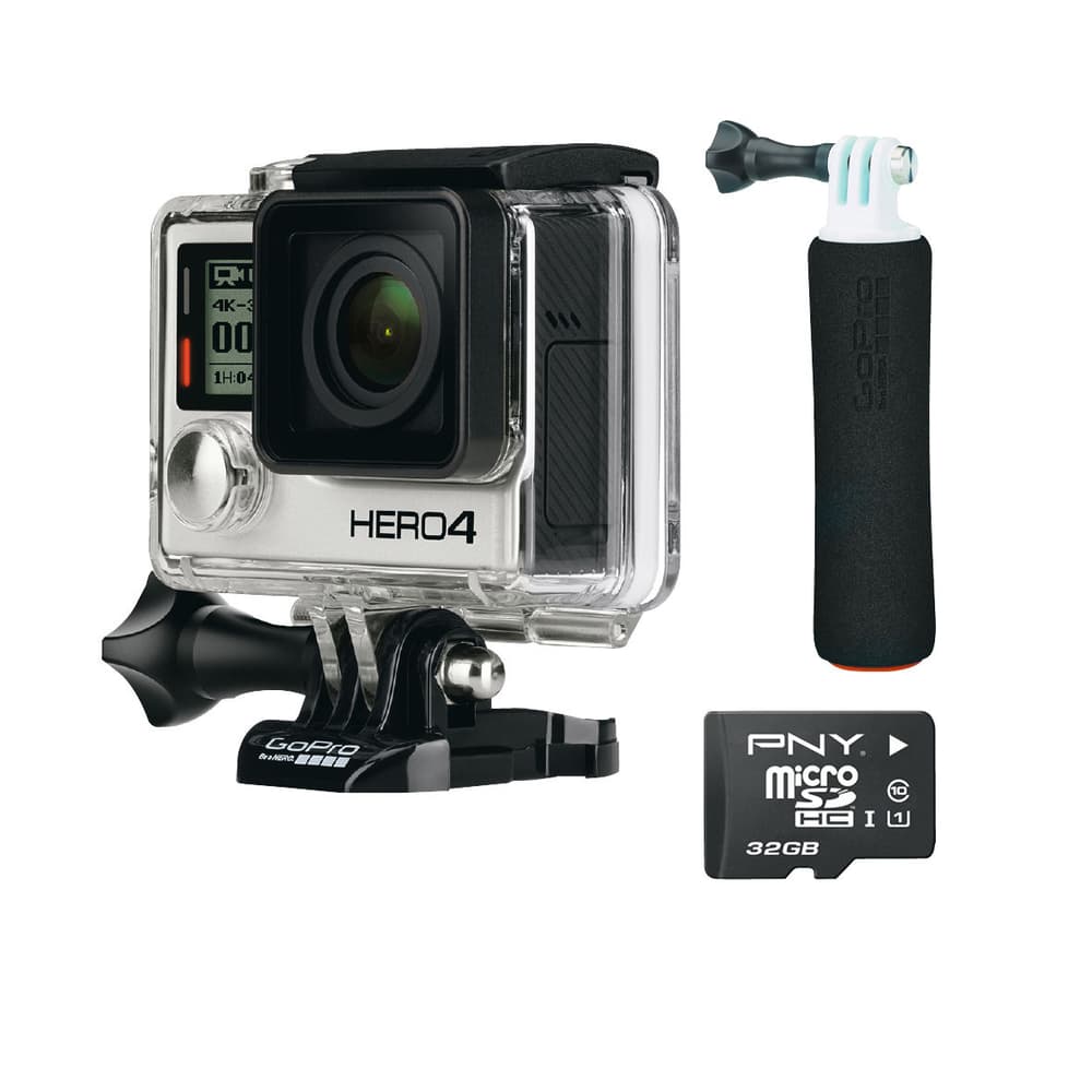 Ensemble caméra embarquée Hero4 noir Edition, avec poignées flottantes et carte mémoire microSD 32 Go GoPro 79381920000015 Photo n°. 1