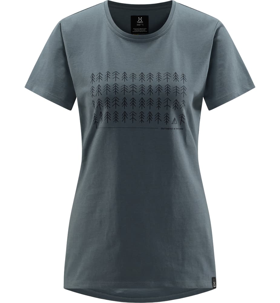 OBN Print Tee T-shirt Haglöfs 469460300247 Taille XS Couleur denim Photo no. 1