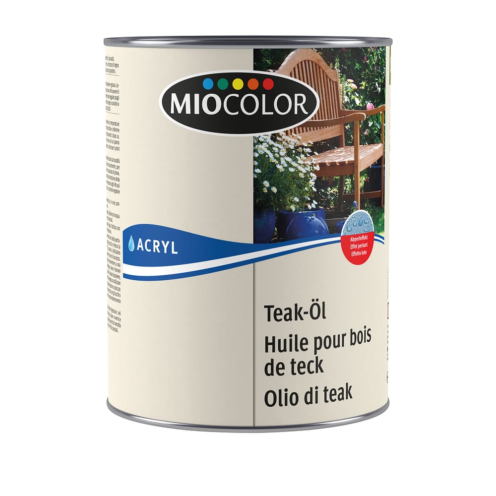 olio di teak incolore  2.5 l Oli + cere per legno Miocolor 661333800000 N. figura 1