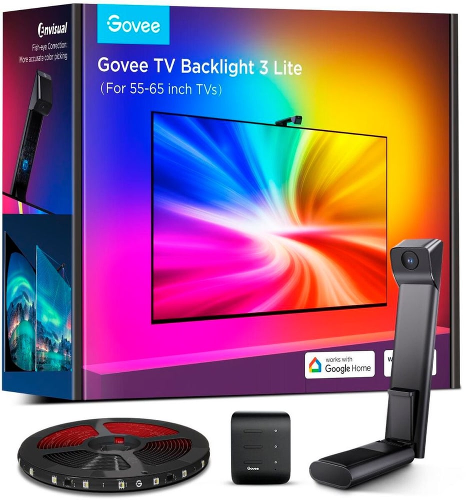 Envisual TV Backlight T3, 55"-65", RGBICW, WiFi, BT Lampadina Govee 785302426121 N. figura 1