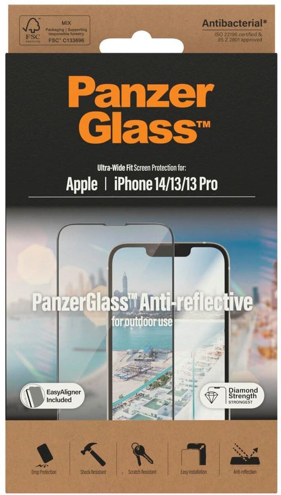 Ultra Wide Fit Anti Reflective iPhone 14 Smartphone Schutzfolie Panzerglass 785300187204 Bild Nr. 1