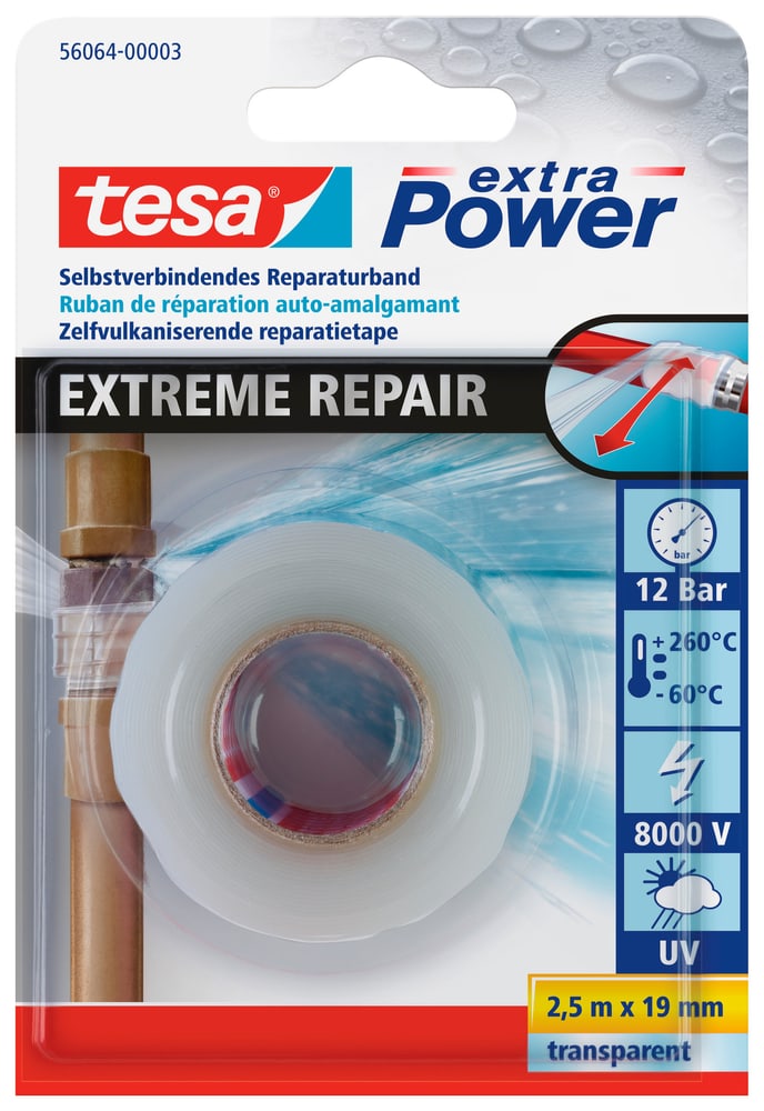 Extreme Repair Tape 2,5m:19mm transparent Rubans adhésifs Tesa 663080000000 Photo no. 1