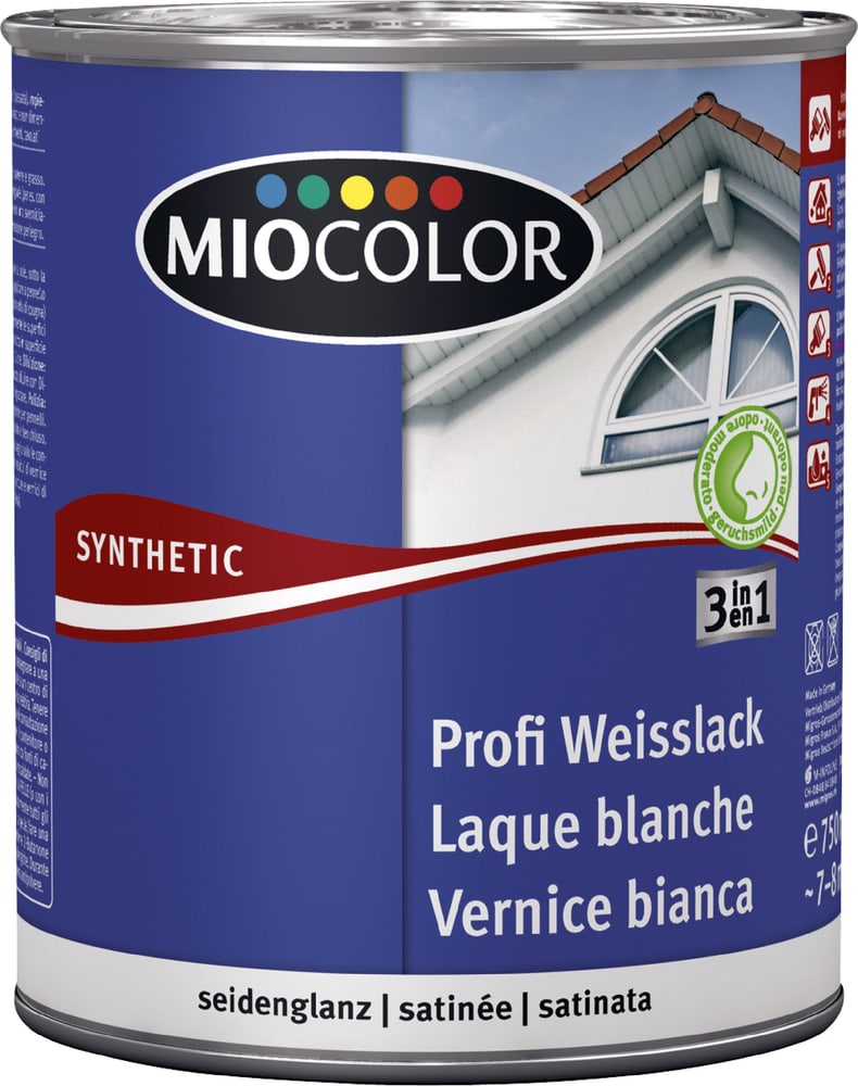 Laque blanche synthétique Profi Blanc 750 ml Laque acrylique blanche Miocolor 661442900000 Couleur Blanc Contenu 750.0 ml Photo no. 1