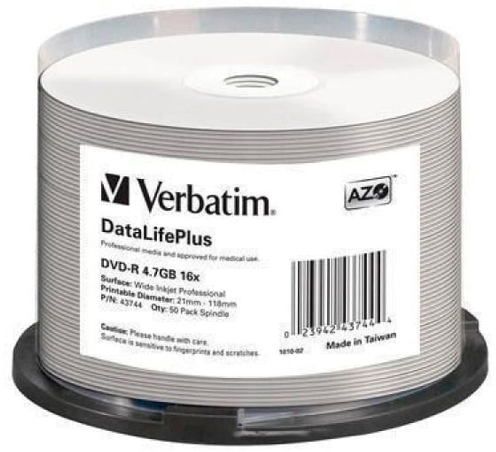 DVD-R 4.7 GB, Mandrino (50 pezzi) DVD vuoti Verbatim 785302435907 N. figura 1