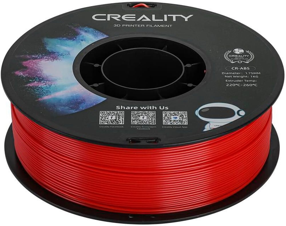 Filament ABS, Rouge, 1,75 mm, 1 kg Filament pour imprimante 3D Creality 785302414984 Photo no. 1