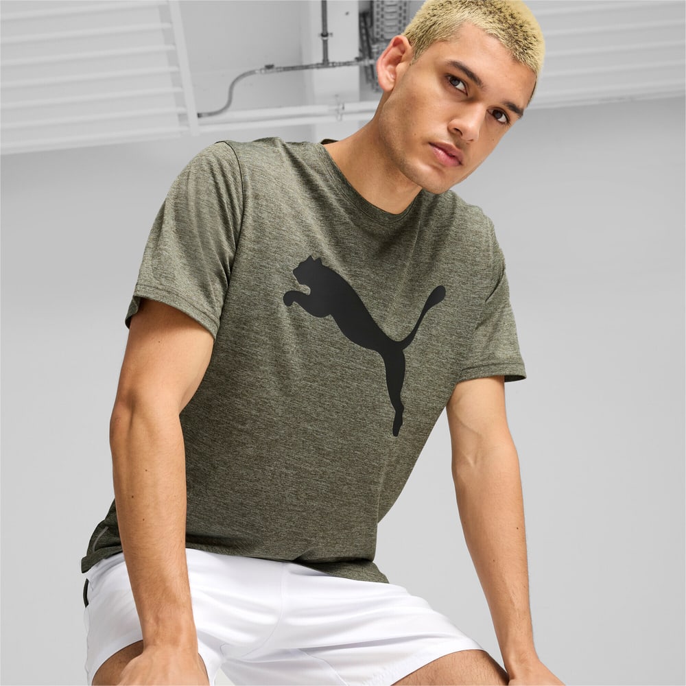 Train Fav Heather Cat Tee T-shirt Puma 471872500367 Taille S Couleur olive Photo no. 1