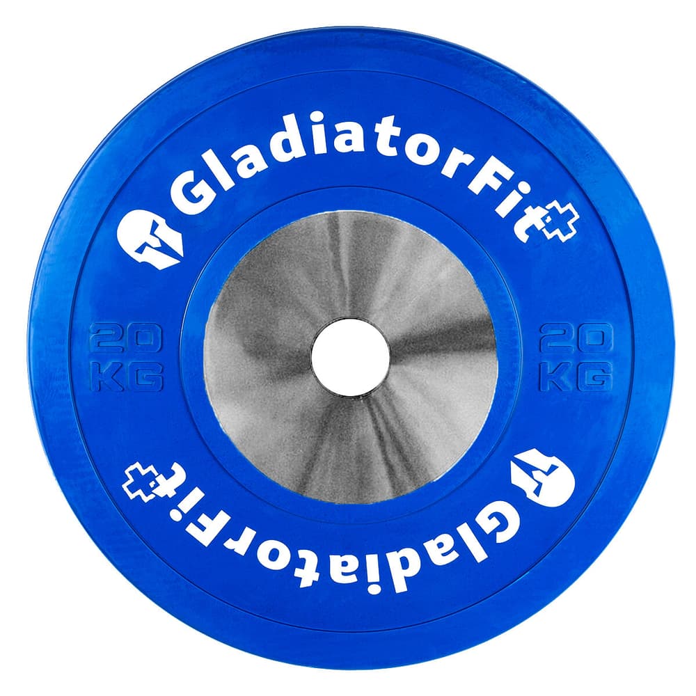 Disque Compétition revêtement caoutchouc Ø 51mm | 20 KG Disques d'haltère GladiatorFit 469581300000 Photo no. 1