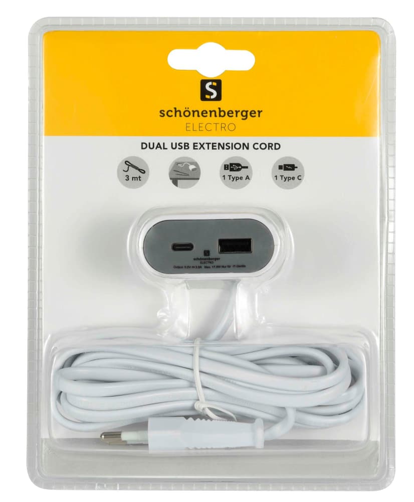 Dual USB Verlängerung USB-C+A USB-Verlängerungskabel Schönenberger 613390300000 Bild Nr. 1