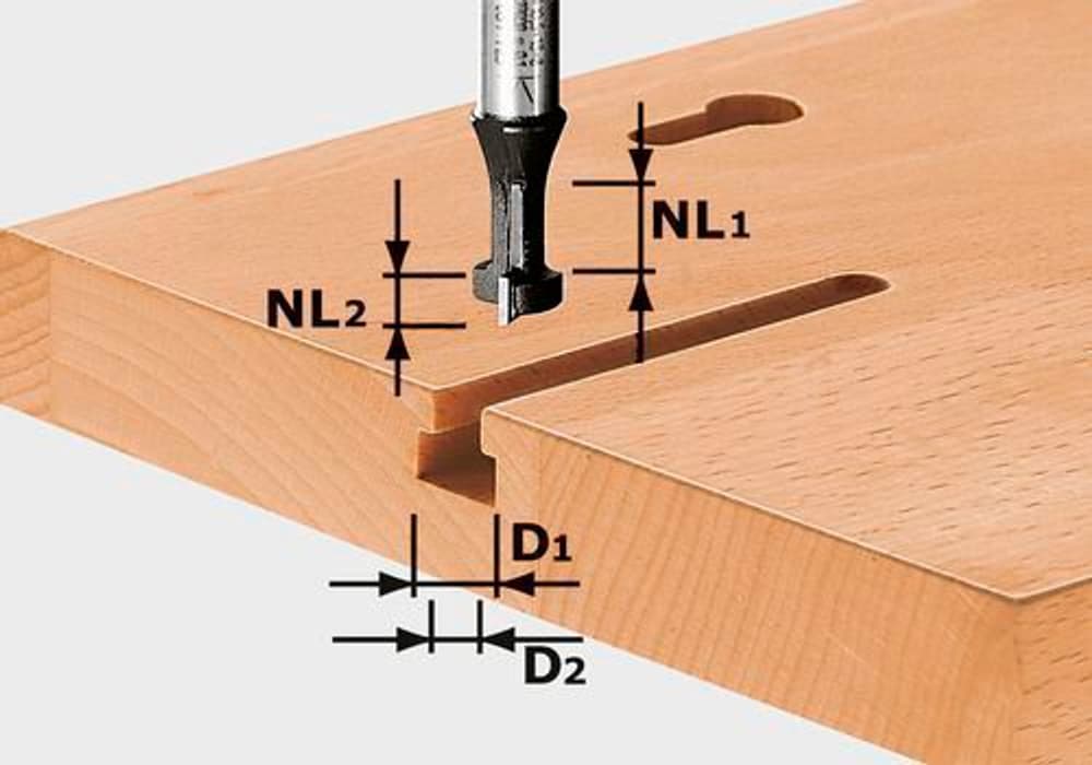 Fresa per scanalature a T HW S8 D10,5/NL13 FESTOOL Accessoires de défonçage / gravure Festool 617097200000 N. figura 1