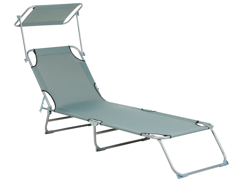 Chaise longue inclinable avec auvent grise FOLIGNO Transat Beliani 753780300000 Photo no. 1