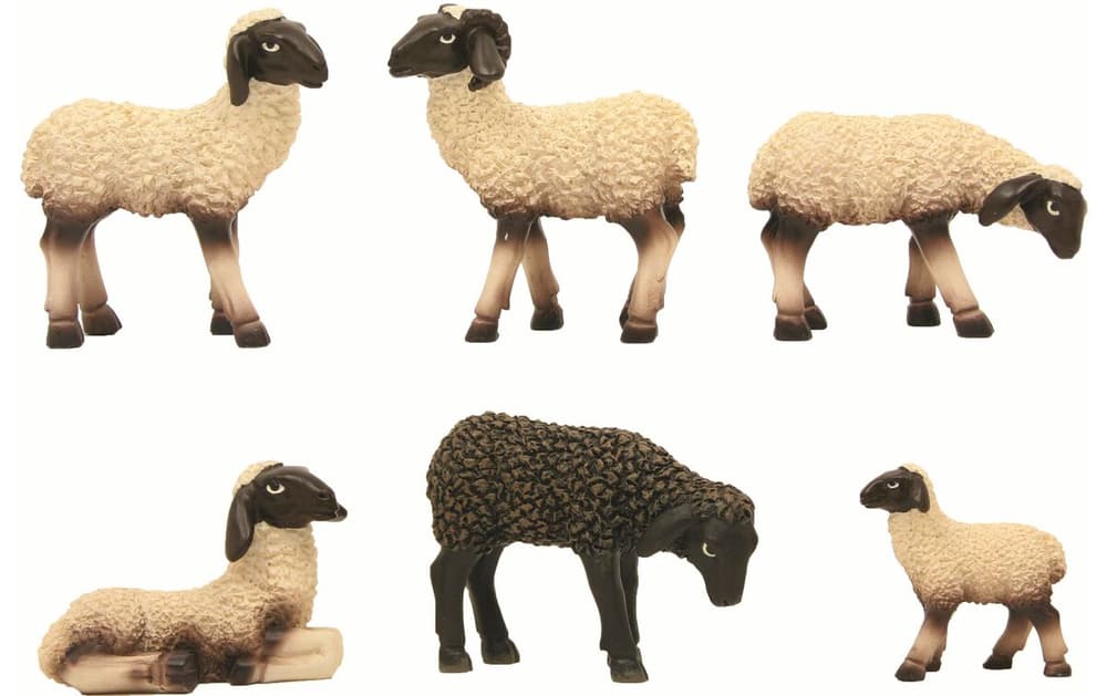 Figurines de crèche Troupeau de moutons 6.2 cm Figurine déco Botanic-Haus 785302412721 Photo no. 1