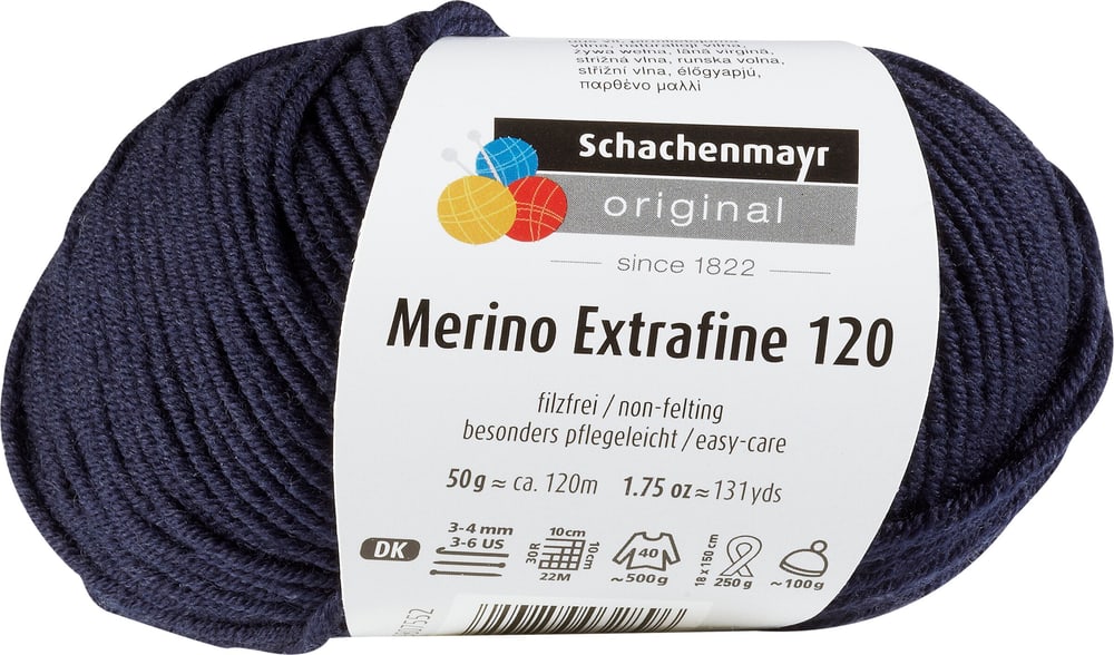 Wolle Merino Extrafine 120 Wolle Schachenmayr 665510300110 Farbe Marine Bild Nr. 1