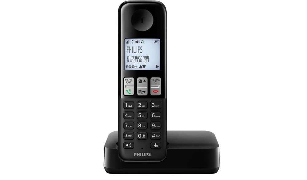 D2301B/38 schnurloses Telefon schwarz Philips 79405710000015 Bild Nr. 1