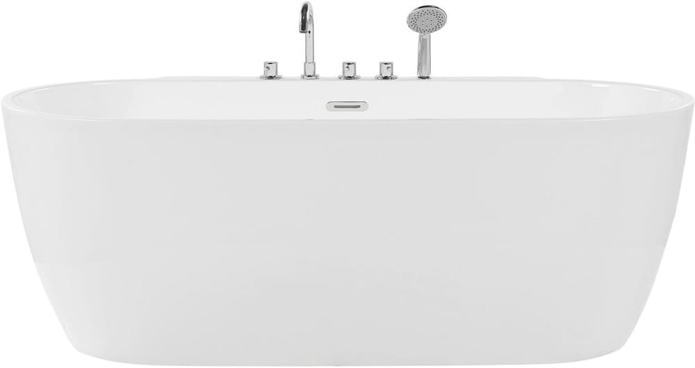 Vasca da bagno freestanding con rubinetteria 170 cm bianca ROTSO Vasca da bagno freestanding Beliani 759220100000 N. figura 1