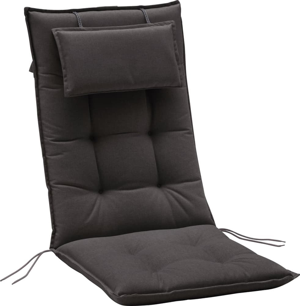 EDITA Cuscino sedia con schienale alto 450797640184 Colore Antracite Dimensioni L: 118.0 cm x A: 50.0 cm N. figura 1