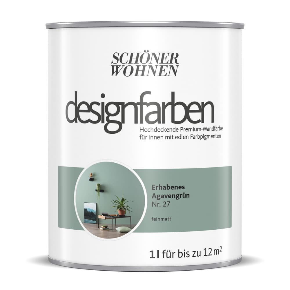 Designfarbe Agavengrün 1 l Pittura per pareti Schöner Wohnen 660993900000 Contenuto 1.0 l N. figura 1