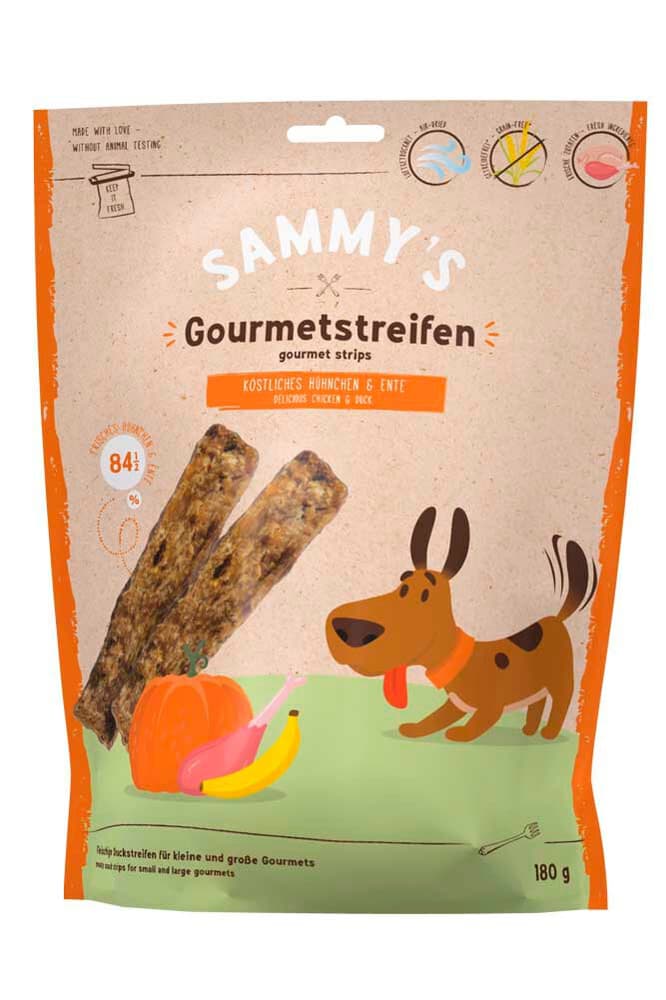 Snack Gourmetstreifen anatra e pollo, 0.18 kg Prelibatezze per cani Sammy's 658319800000 N. figura 1