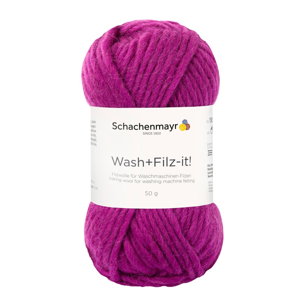 Laine  «Wash + Filz-it!» Feutre de laine Schachenmayr 667089000050 Couleur Prune Dimensions L: 14.0 cm x L: 7.5 cm x H: 7.0 cm Photo no. 1