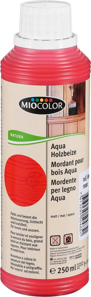 Mordant pour bois Aqua Rouge 250 ml Huiles + Cires pour le bois Miocolor 661284600000 Couleur Rouge Contenu 250.0 ml Photo no. 1