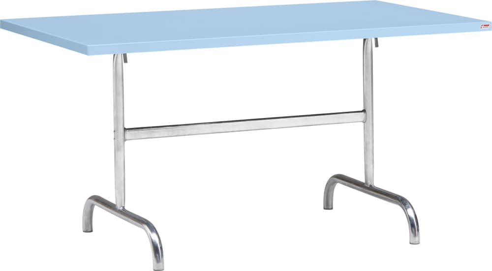 SÄNTIS Table pliante Schaffner 408009700041 Dimensions L: 140.0 cm x P: 80.0 cm x H: 72.0 cm Couleur Bleu clair Photo no. 1