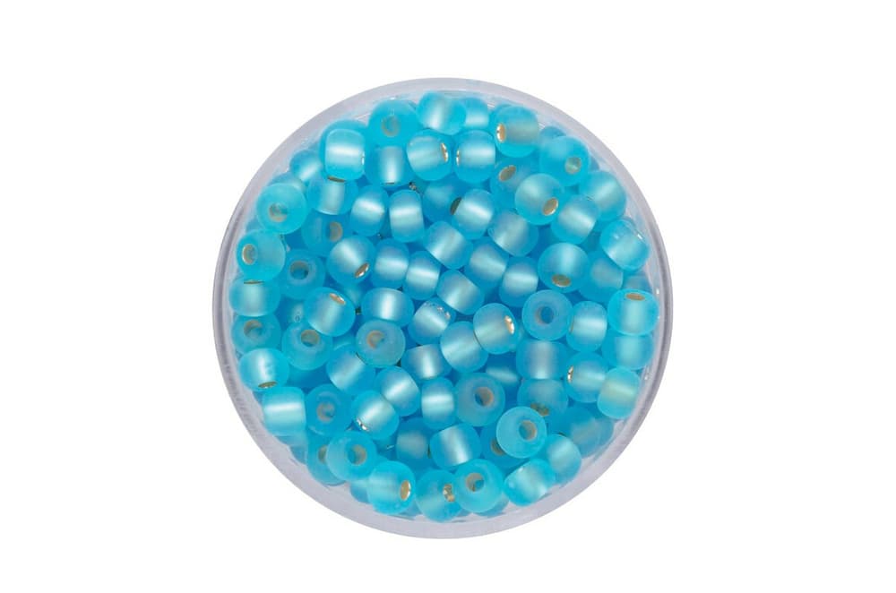 Rocailles 4.5mm argentati 17g blu chiaro opaco Perline artigianali 608135300000 N. figura 1