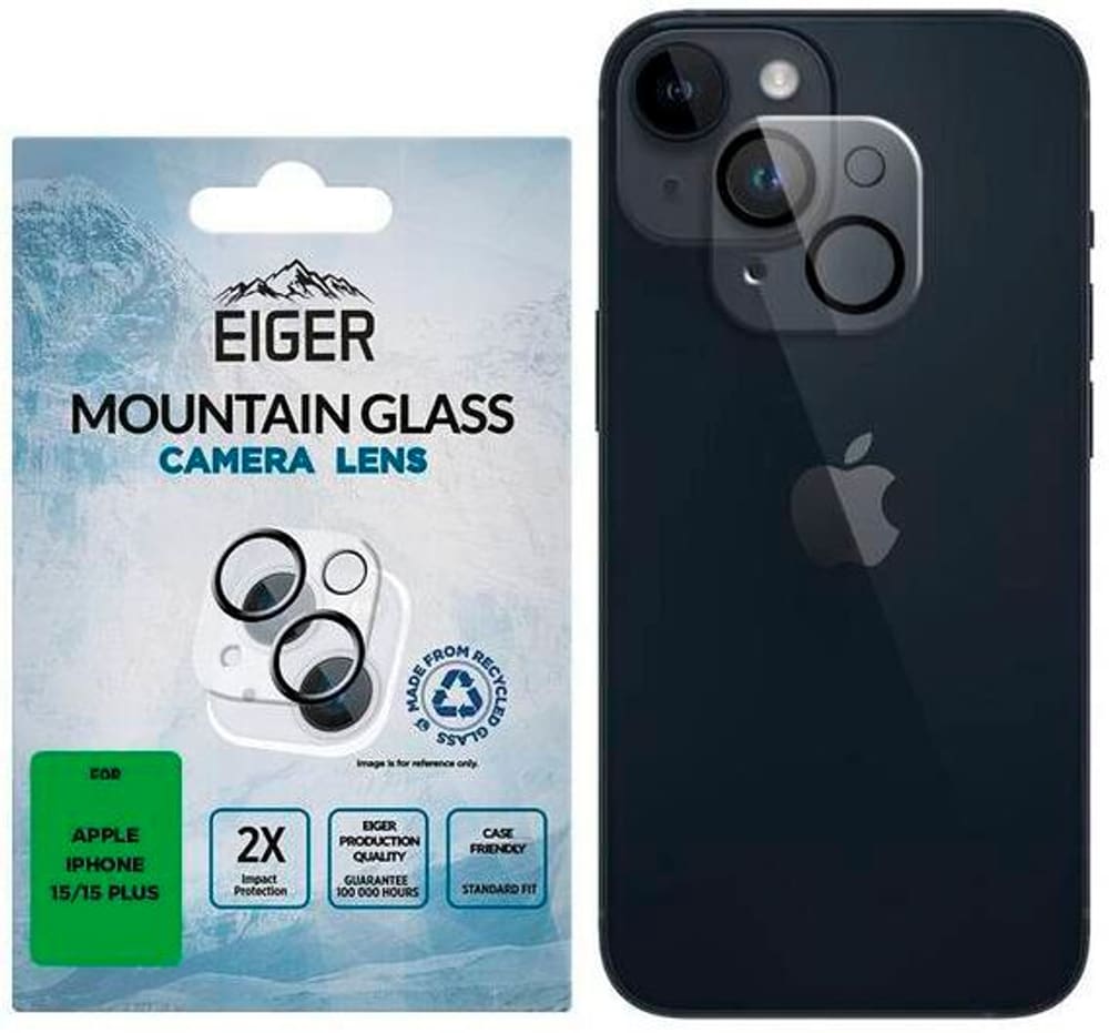 Mountain Glass Lens iPhone 15/15 Plus Smartphone Schutzfolie Eiger 785302408700 Bild Nr. 1