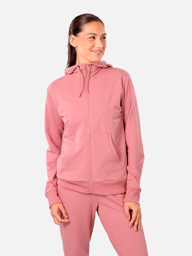 Kari Hoodie Felpa con cerniera Kari Traa 472437200239 Taglie XS Colore rosa antico N. figura 1