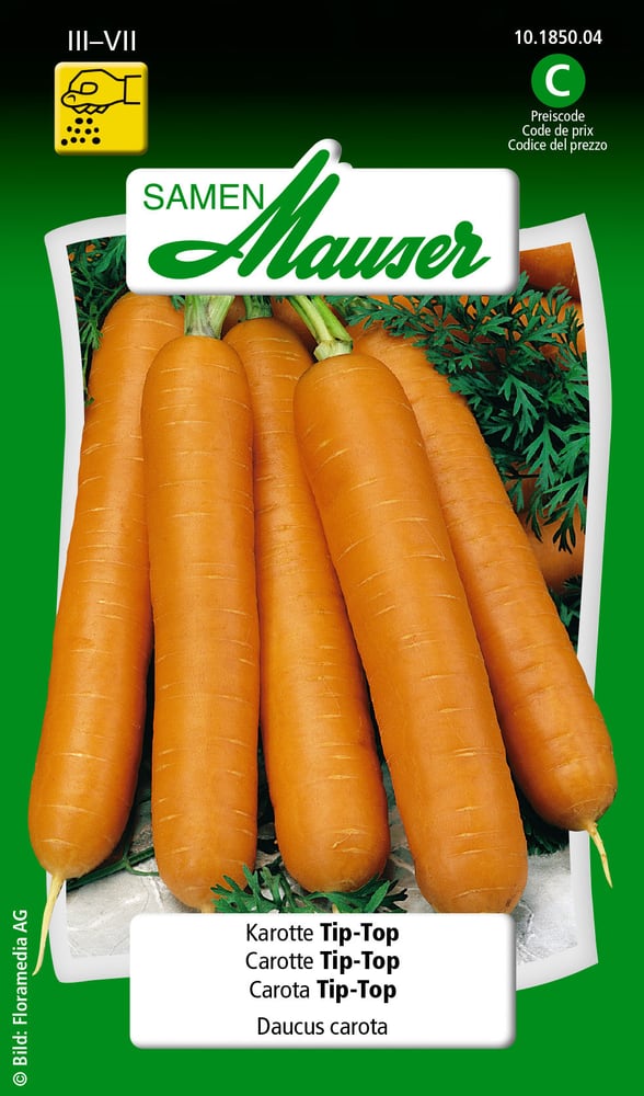 Karotte Tip-Top Gemüsesamen Samen Mauser 650110909000 Inhalt 5 g (ca. 300 - 500 Pflanzen oder 5 - 8 m²) Bild Nr. 1
