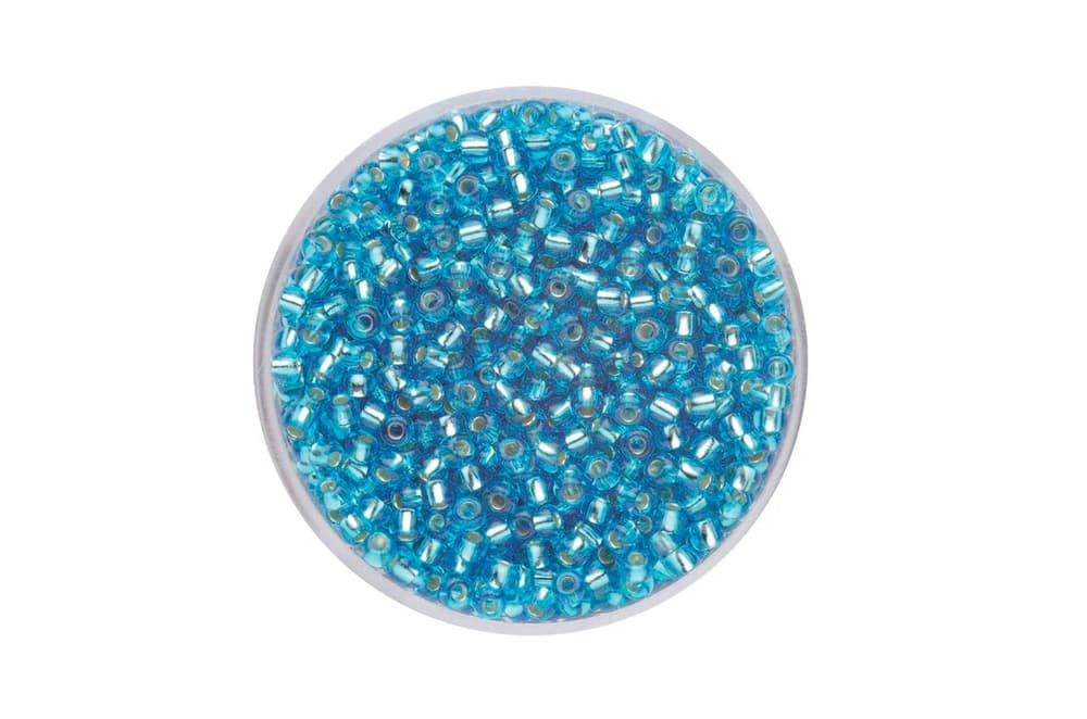 Rocailles 2,6mm argentati 17g blu chiaro Perline artigianali 608136500000 N. figura 1