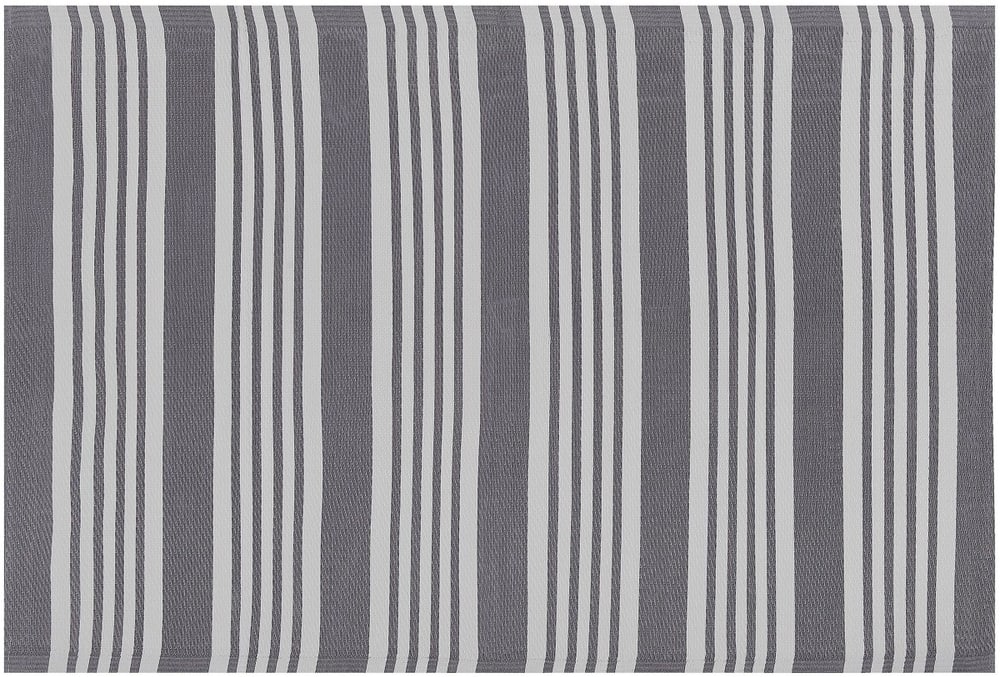 Tappeto da esterno grigio motivo a strisce 120 x 180 cm DELHI Tappeto per esterni Beliani 759196900000 N. figura 1