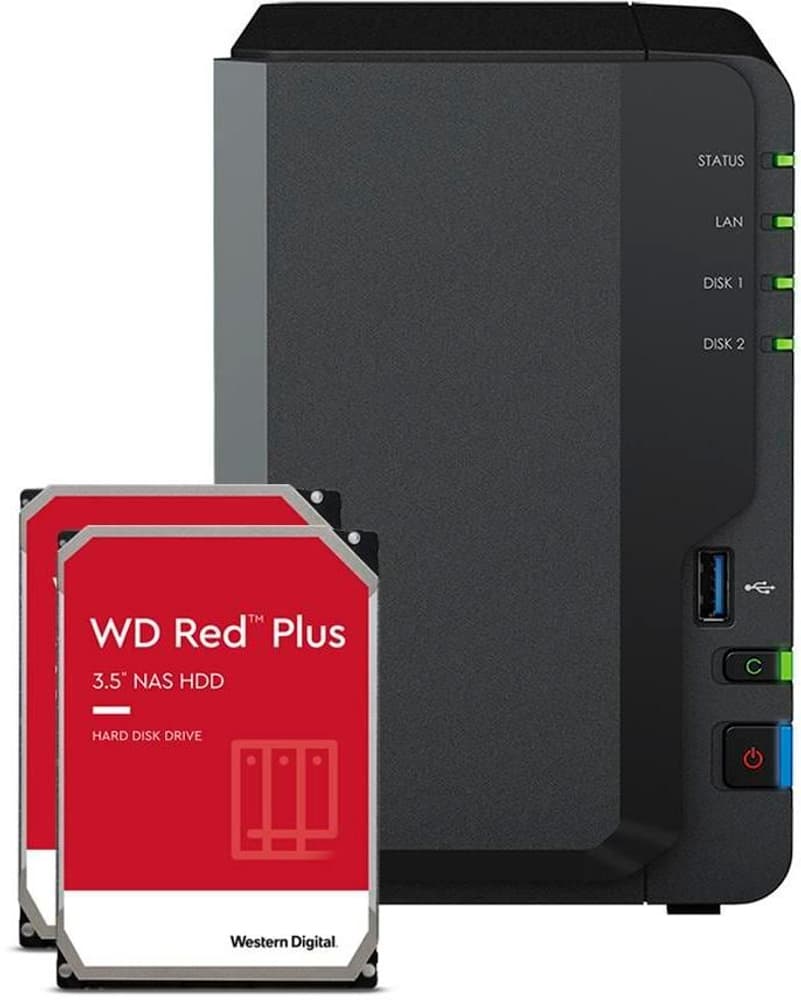 DS223, 2-bay WD Red Plus 12 TB Netzwerkspeicher (NAS) Synology 785302429306 Bild Nr. 1