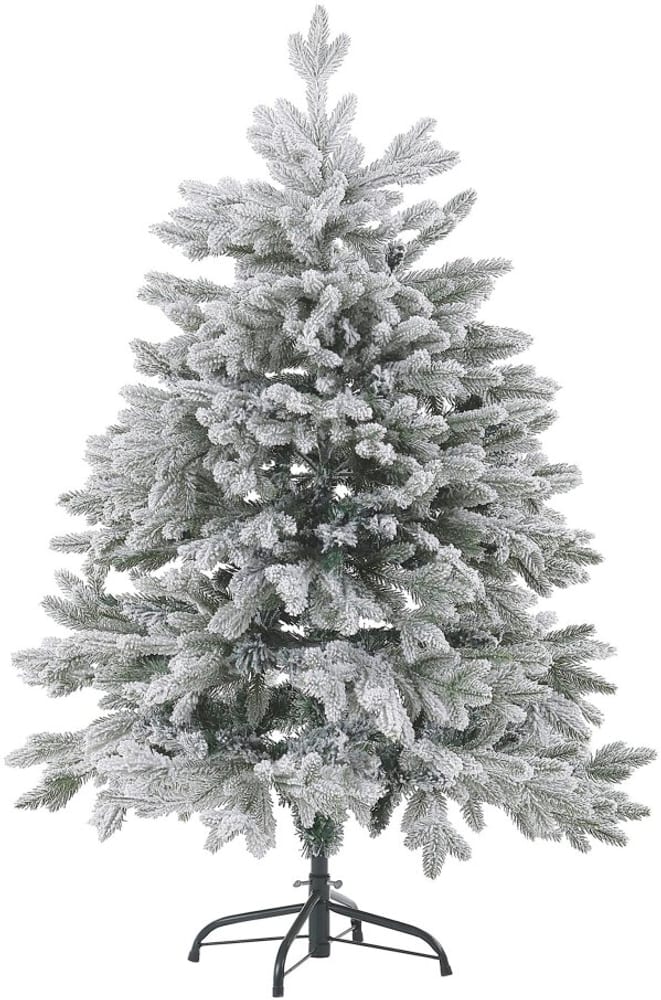 Künstlicher Weihnachtsbaum schneebedeckt 120 cm weiss FORAKER Kunstbaum Beliani 759222400000 Bild Nr. 1