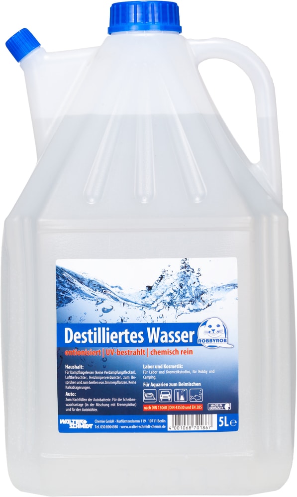 15 L Destilliertes Wasser in 3 Kanister zu je 5 Liter : : Auto &  Motorrad