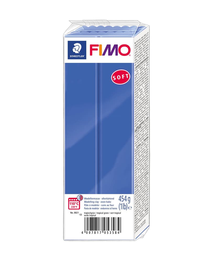 Soft FIMO Soft bloc grand, bleu brilliant Pâte à modeler Fimo 666929800000 Photo no. 1