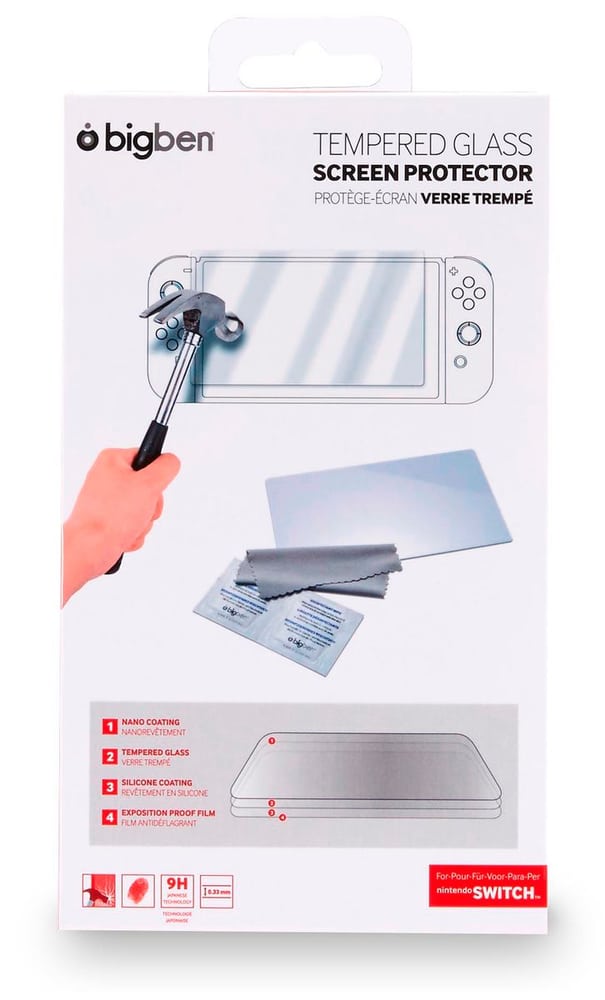 Nintendo Switch Tempered Glass Screen Protector Protège-Écran Pellicola protettiva Bigben 785300126954 N. figura 1