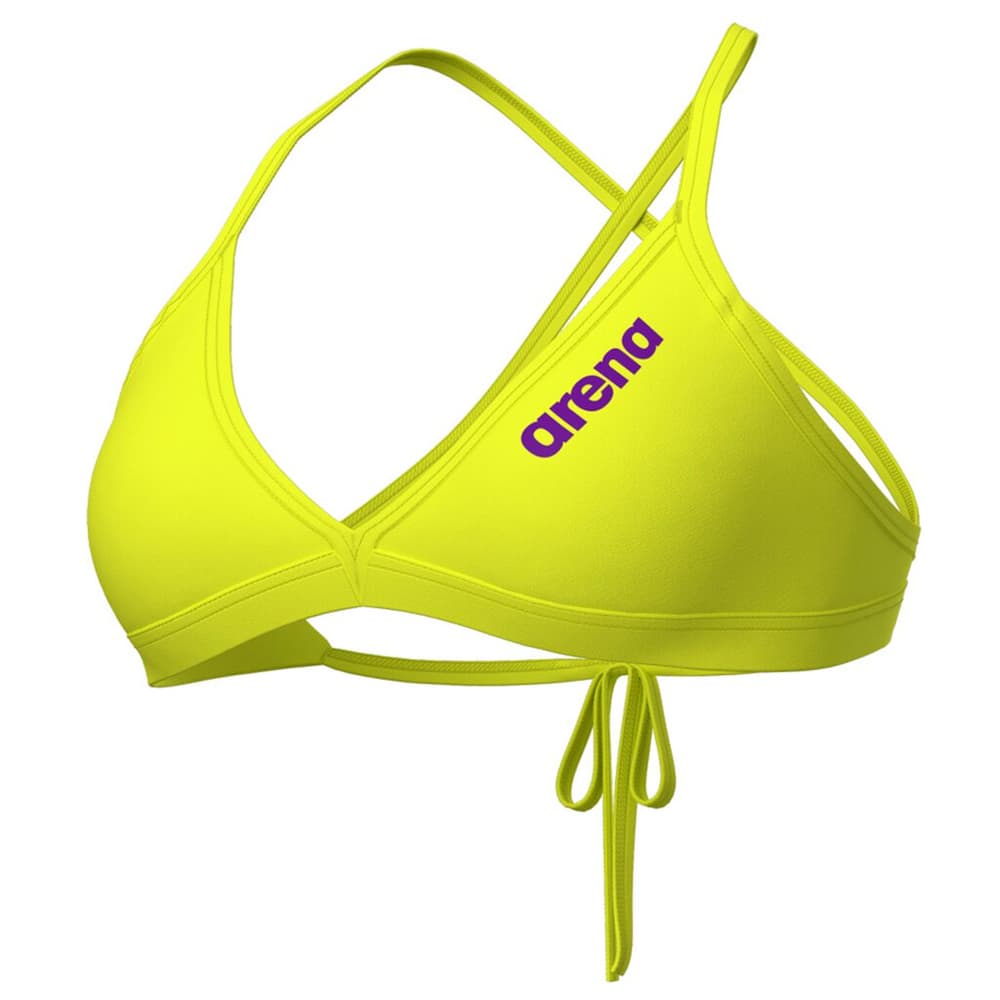 W Team Swim Top Tie Back Solid Parte superiore del bikini Arena 473660603862 Taglie 38 Colore verde neon N. figura 1